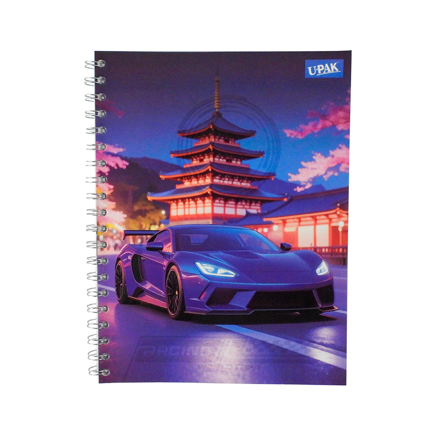 CUADERNO PROFESIONAL UPAK AUTOS DOBLE ARILLO CUADRO GRANDE 100 HOJAS