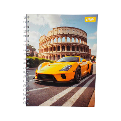 CUADERNO PROFESIONAL UPAK AUTOS DOBLE ARILLO CUADRO GRANDE 100 HOJAS