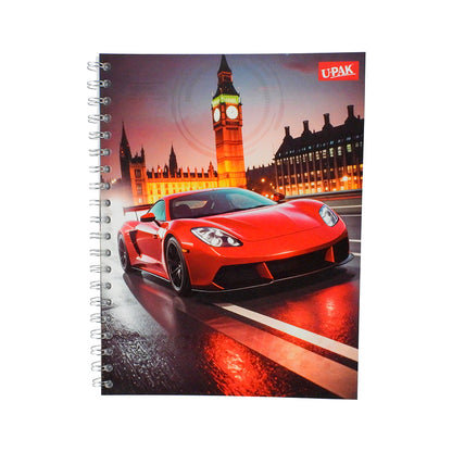 CUADERNO PROFESIONAL UPAK AUTOS DOBLE ARILLO CUADRO GRANDE 100 HOJAS
