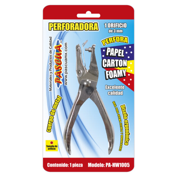 PERFORADORA PASCUA 1 ORIFICIO 3MM BLISTER C1 PZA
