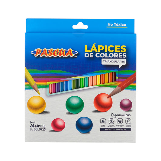 LAPICES DE COLORES PASCUA TRIANGULARES 24 PIEZAS