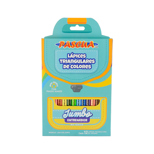 LAPICES DE COLORES PASCUA JUMBO TRIANGULARES 12 PIEZAS