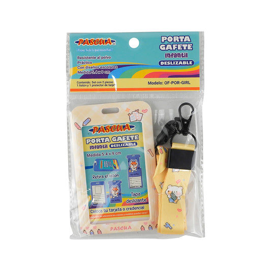 PORTA GAFETE PASCUA INFANTIL DESLIZABLE GIRL