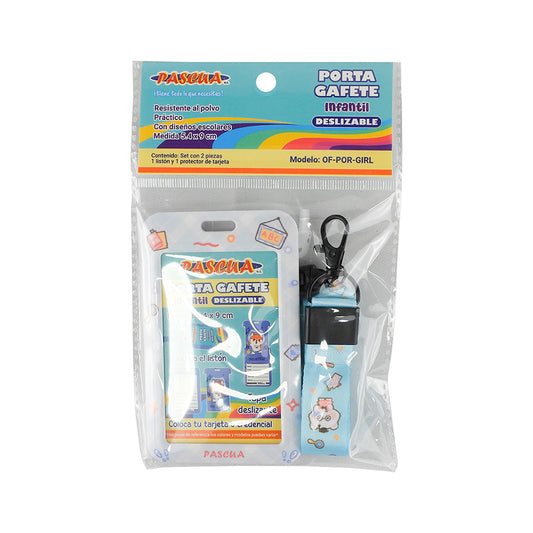 PORTA GAFETE PASCUA INFANTIL DESLIZABLE GIRL