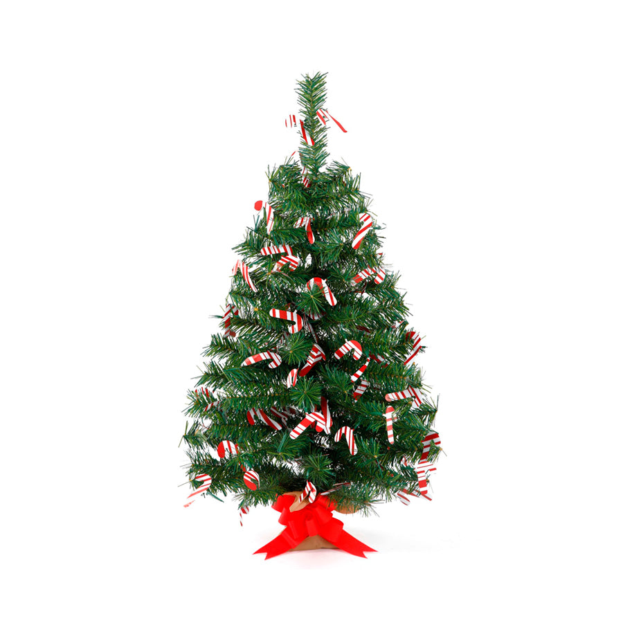 ARBOL DE NAVIDAD NAVIPLASTIC MONARCA MINI VERDE YUTE C/BASTONES CANDY 60CM