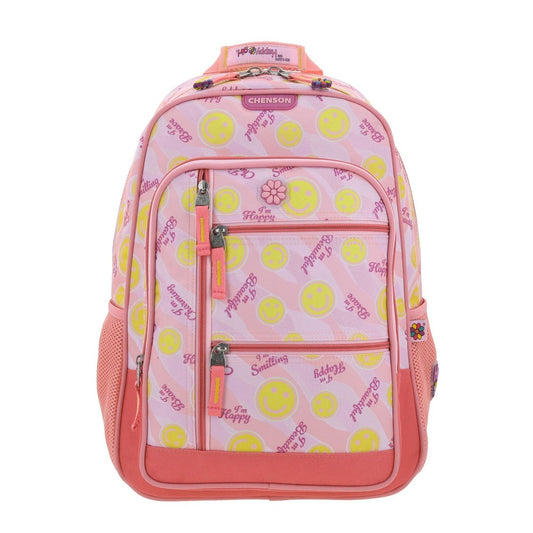 MOCHILA GRANDE CHENSON ROSA HAPPY GIRL SMIL HG66524-P