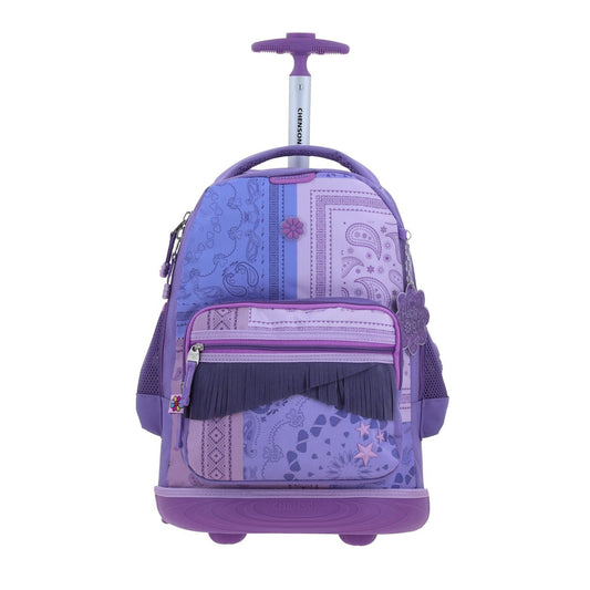 MOCHILA GRANDE CON RUEDAS CHENSON MORADO HAPPY GIRL COWLI HG70256-U