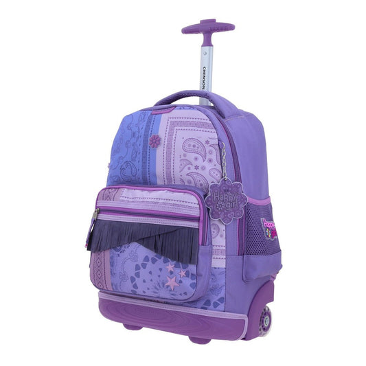 MOCHILA GRANDE CON RUEDAS CHENSON MORADO HAPPY GIRL COWLI HG70256-U