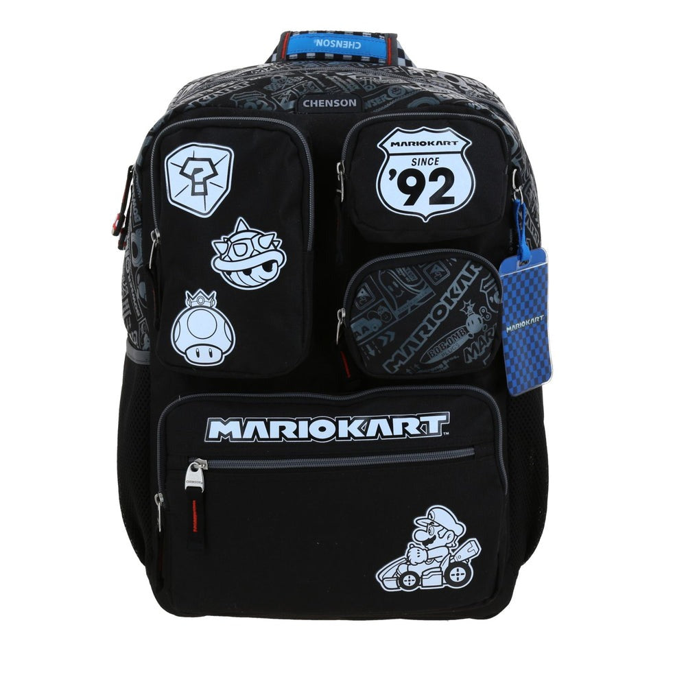 MOCHILA EXTRA GRANDE CHENSON NEGRO MARIO BROS RACER MB70571-3