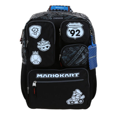 MOCHILA EXTRA GRANDE CHENSON NEGRO MARIO BROS RACER MB70571-3