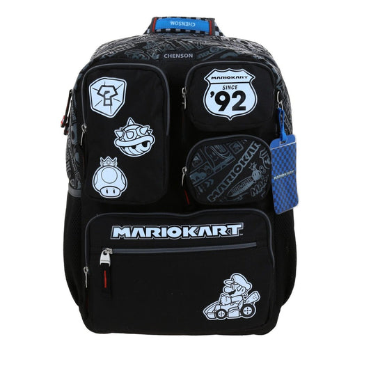 MOCHILA EXTRA GRANDE CHENSON NEGRO MARIO BROS RACER MB70571-3
