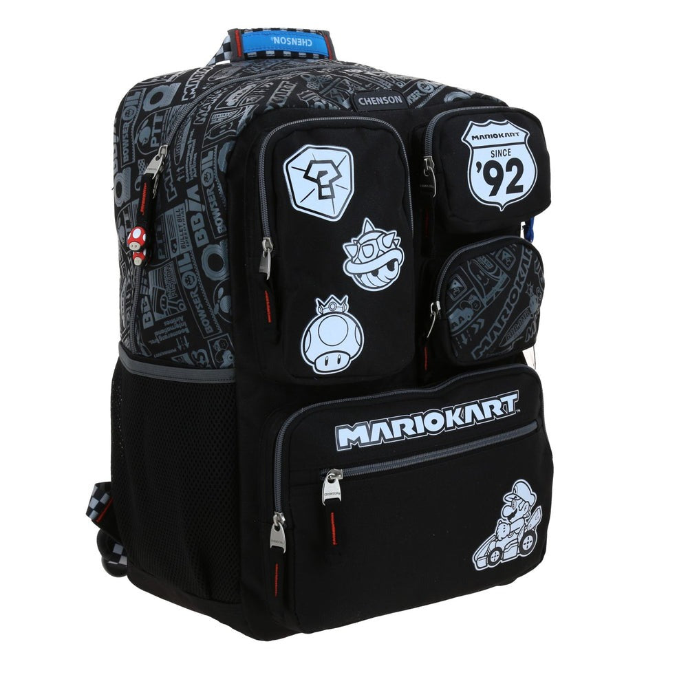 MOCHILA EXTRA GRANDE CHENSON NEGRO MARIO BROS RACER MB70571-3