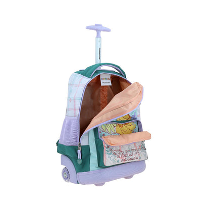 MOCHILA CON RUEDAS GRANDE CHENSON VERDE PRINCESAS BUN PR70789-G