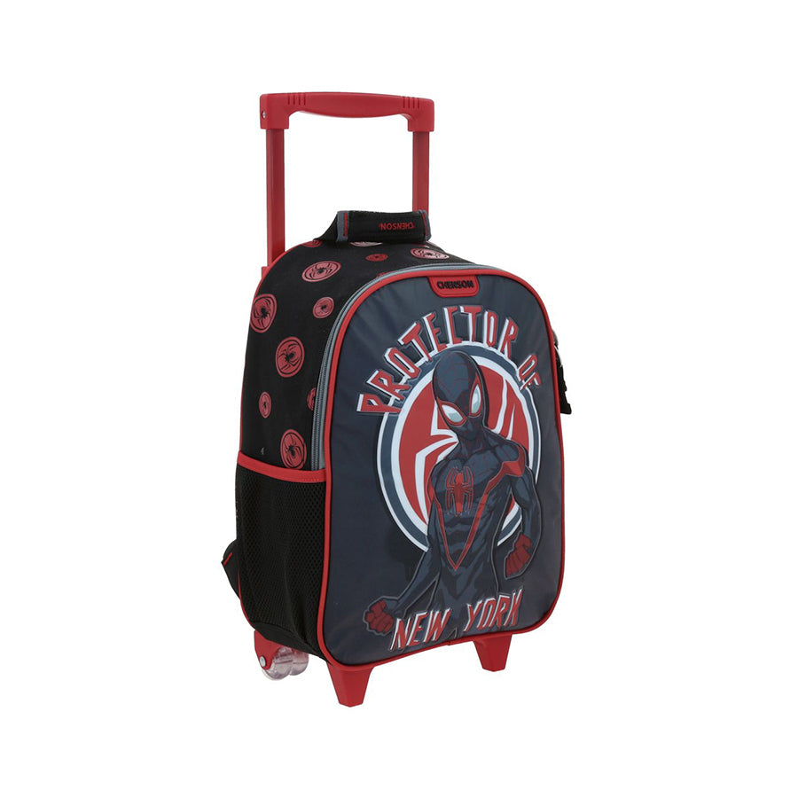 MOCHILA CON RUEDAS CHICA CHENSON NEGRO MILES MORALES ROCT MM70868-3