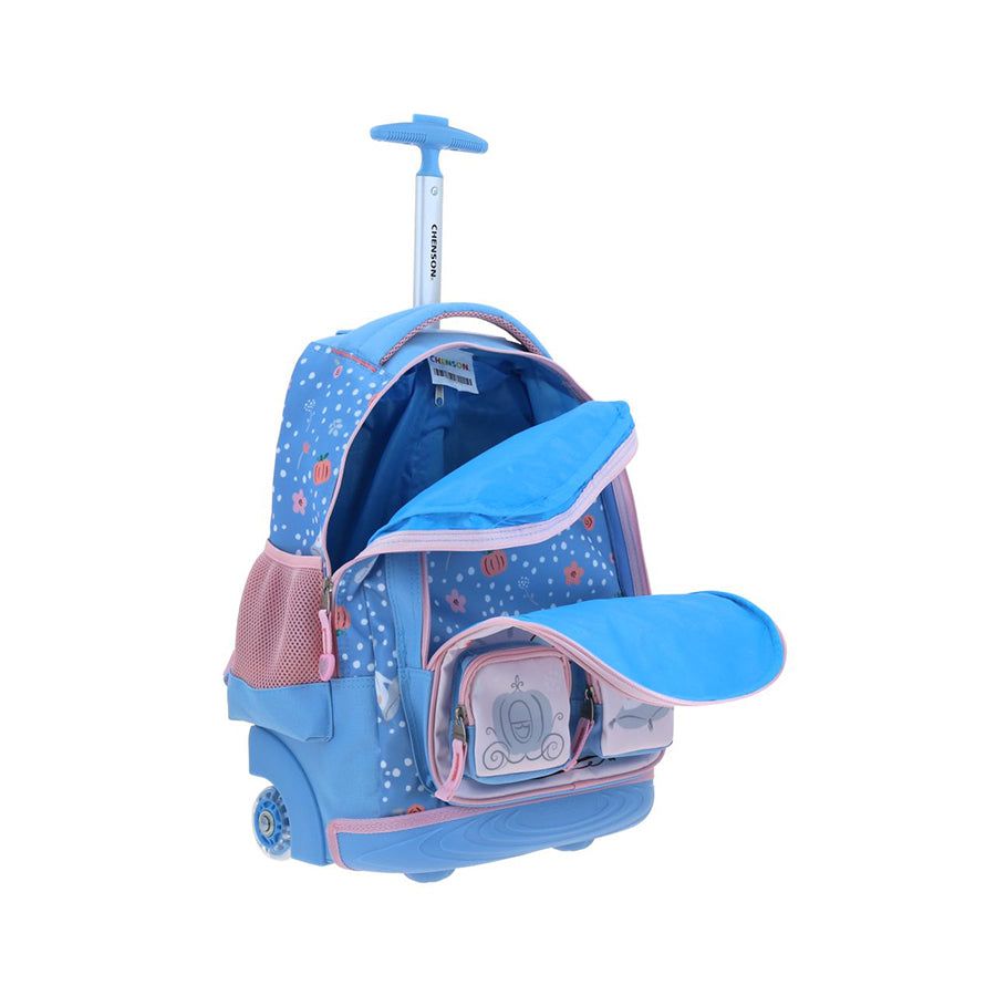 MOCHILA CON RUEDAS GRANDE CHENSON AZUL PRINCESAS ELA PR71000-9