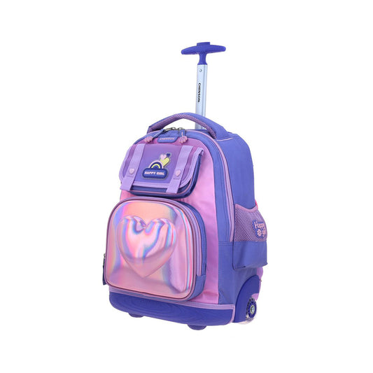 MOCHILA CON RUEDAS GRANDE CHENSON MORADO HAPPY GIRL JERT HG71038-U