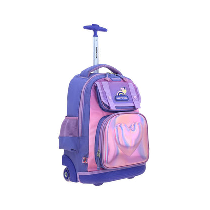 MOCHILA CON RUEDAS GRANDE CHENSON MORADO HAPPY GIRL JERT HG71038-U