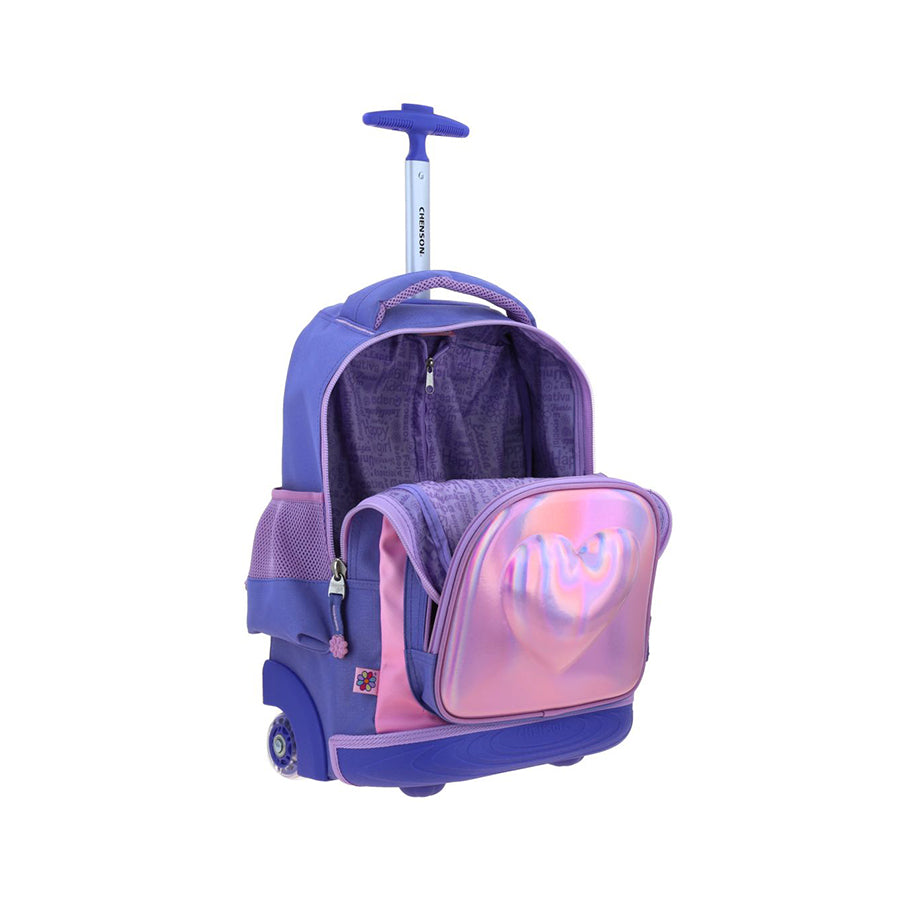 MOCHILA CON RUEDAS GRANDE CHENSON MORADO HAPPY GIRL JERT HG71038-U