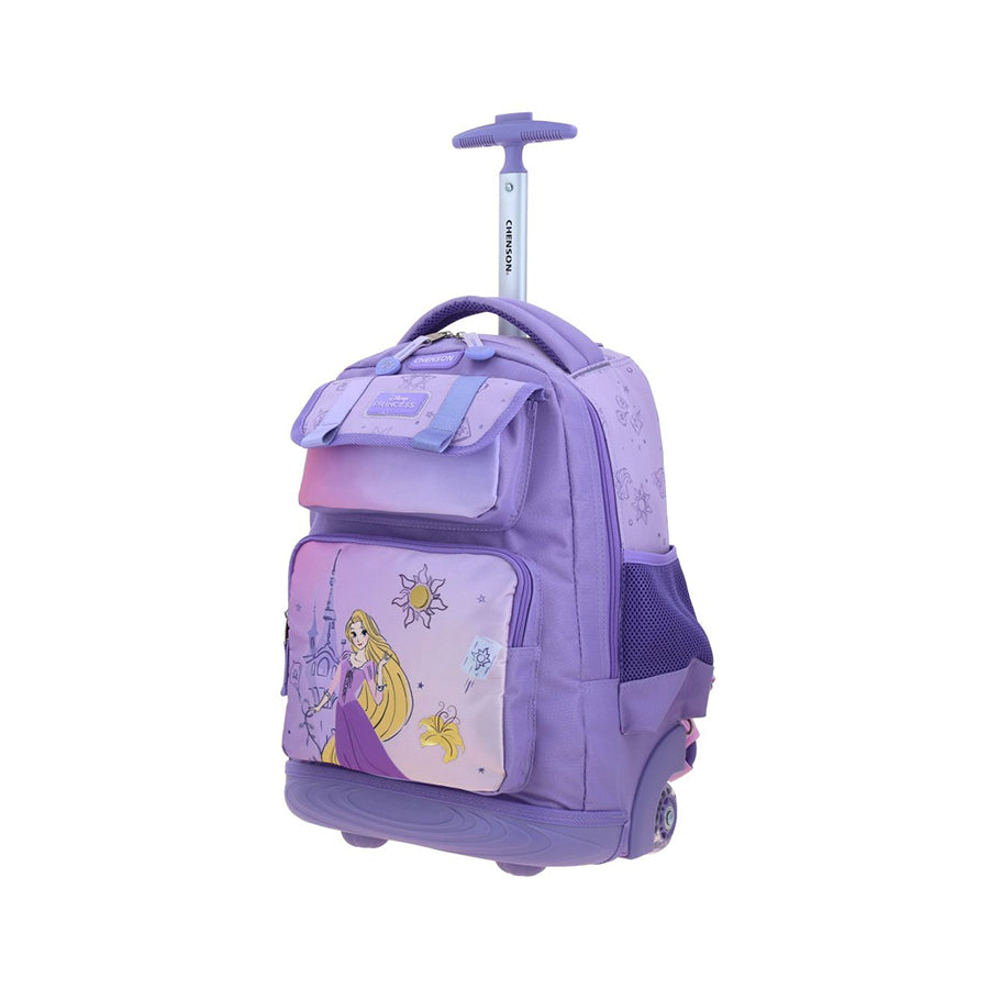 MOCHILA CON RUEDAS GRANDE CHENSON LILA PRINCESAS RAPS PR71116-V