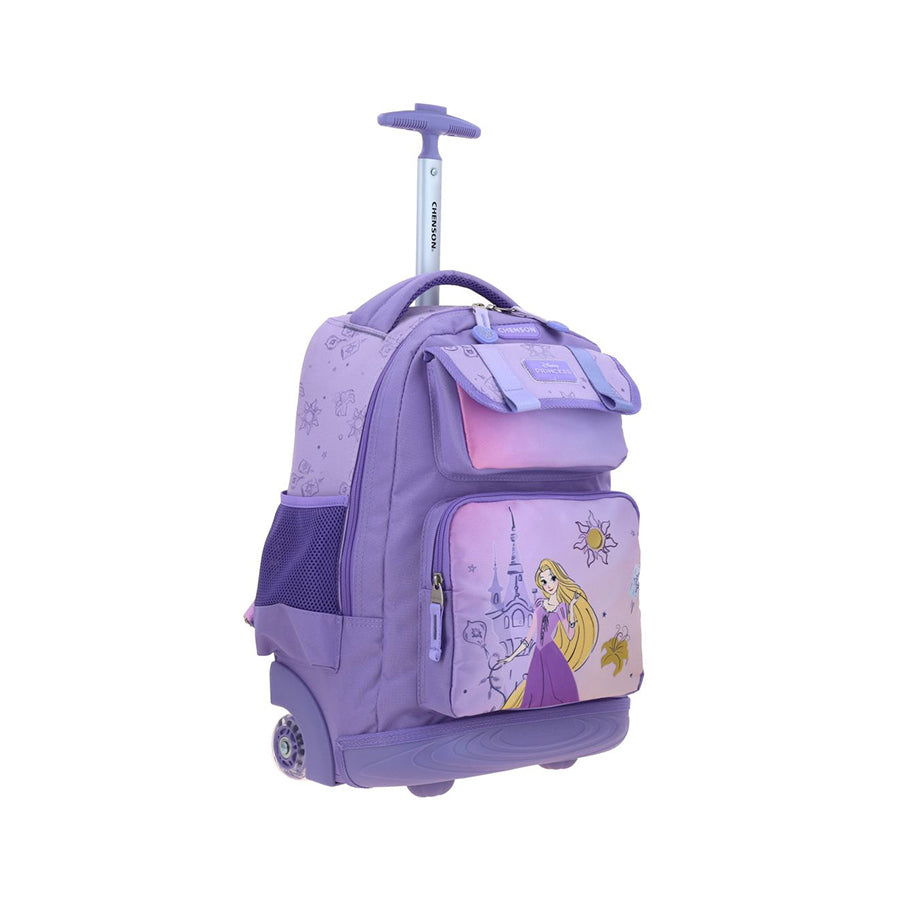MOCHILA CON RUEDAS GRANDE CHENSON LILA PRINCESAS RAPS PR71116-V