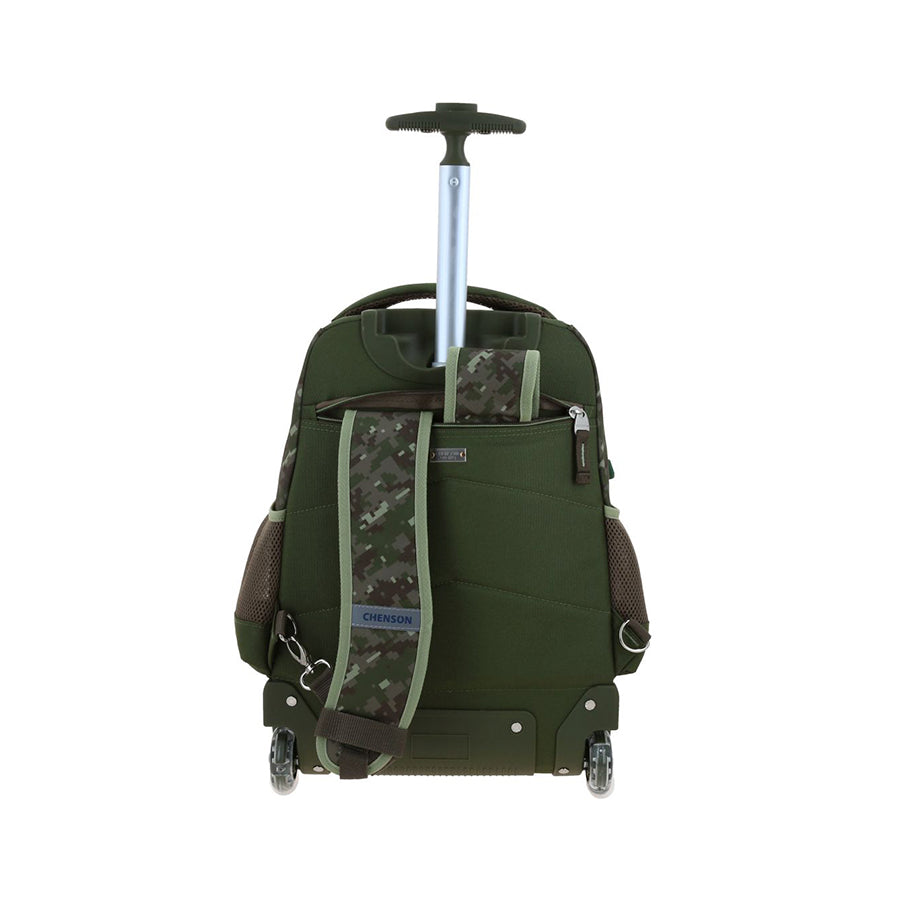 MOCHILA CON RUEDAS GRANDE CHENSON VERDE ORIGINAL XPLO CO71167-A