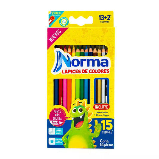 LAPICES DE COLORES NORMA REDONDOS 13 + 2