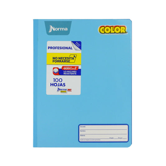 CUADERNO PROFESIONAL NORMA COLOR 360 COSIDO 100 HOJAS