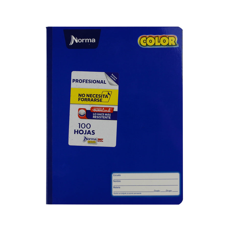 CUADERNO PROFESIONAL NORMA COLOR 360 COSIDO 100 HOJAS