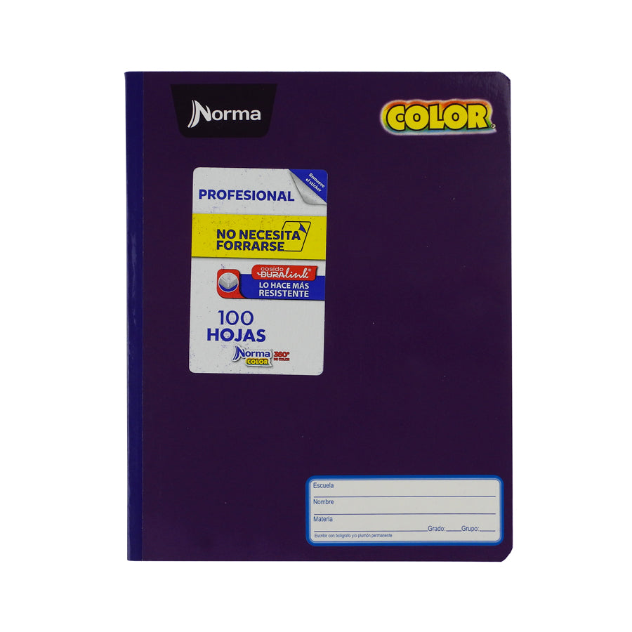 CUADERNO PROFESIONAL NORMA COLOR 360 COSIDO 100 HOJAS
