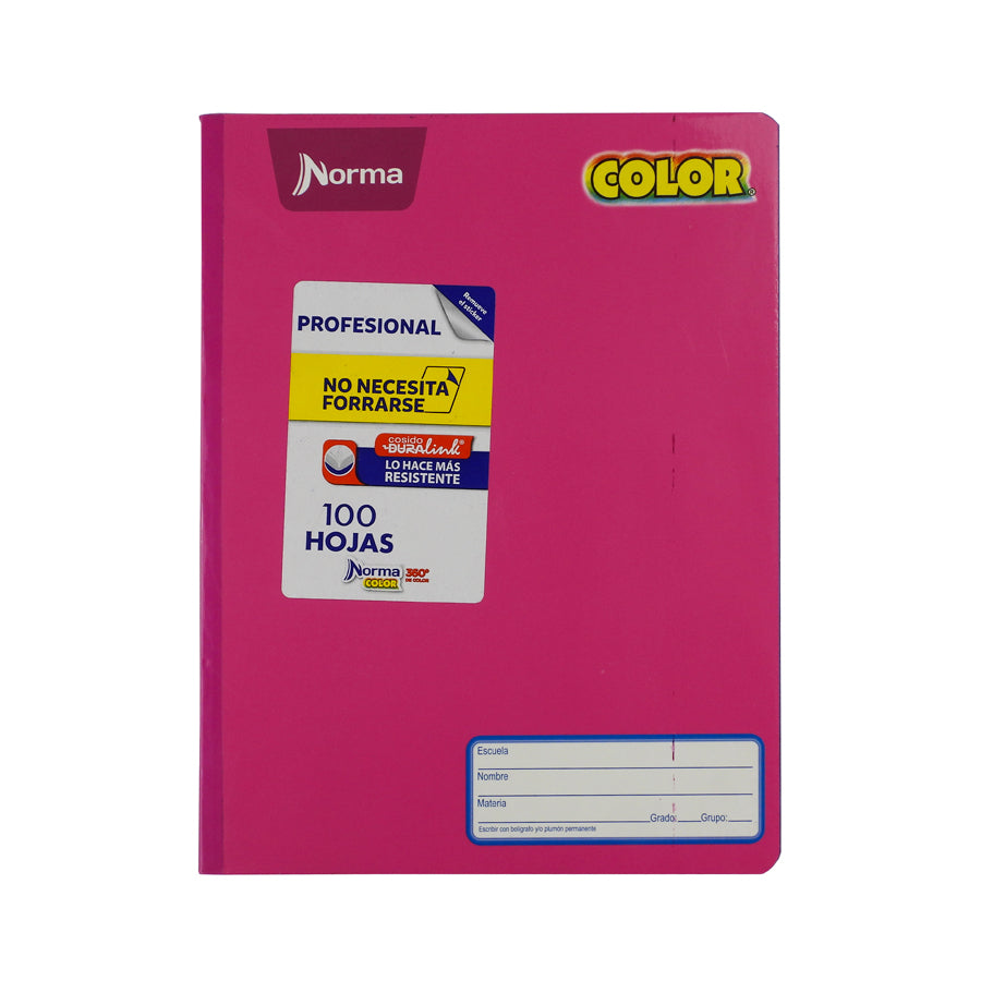 CUADERNO PROFESIONAL NORMA COLOR 360 COSIDO 100 HOJAS