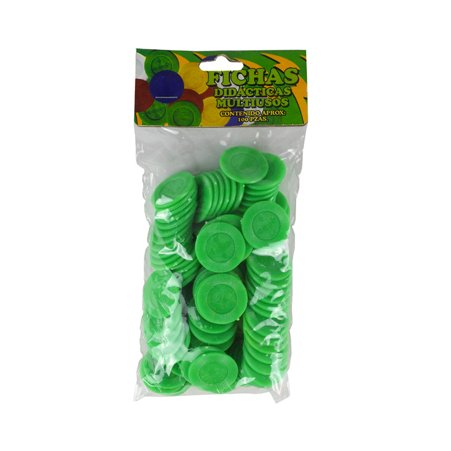 FICHAS DE POKER MEDIANO EL TIGRE 100 PIEZAS