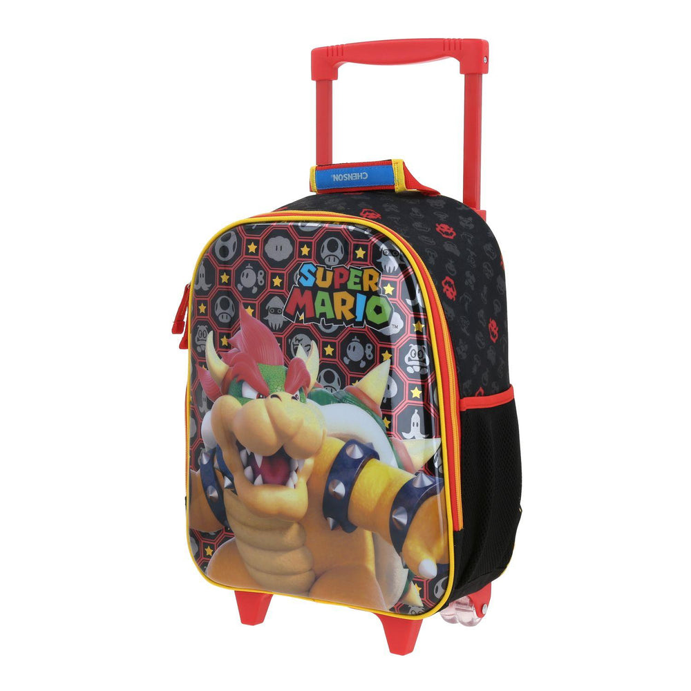 MOCHILA CON RUEDAS CHICA CHENSON NEGRO MARIO BROS REWO MB66321-3