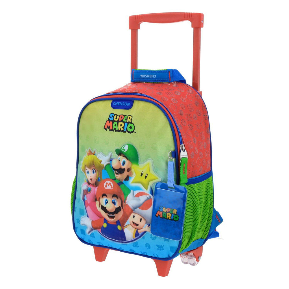 MOCHILA CON RUEDAS CHICA CHENSON ROJO MARIO BROS YOIN MB66457-R