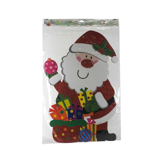 ADORNO NAVIDEÑO CARTON SANTA CON REGALOS C1 PZA 65x30CM