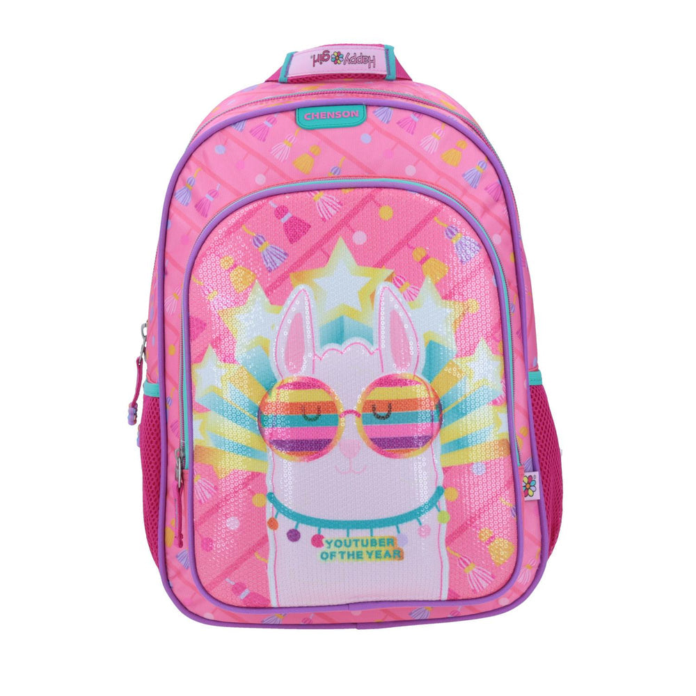 MOCHILA GRANDE CHENSON ROSA HAPPY GIRL CHEI HG65418-P