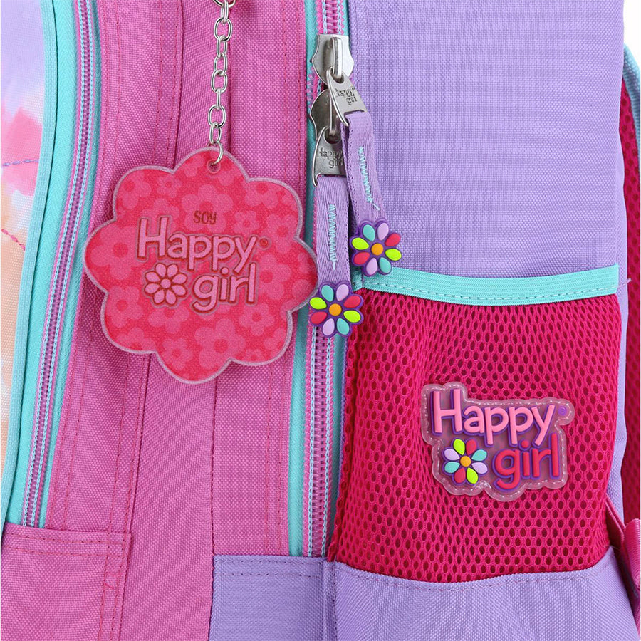 MOCHILA CON RUEDAS GRANDE CHENSON ROSA HAPPY GIRL LILI HG66216-P