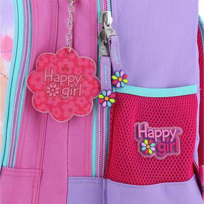 MOCHILA CON RUEDAS GRANDE CHENSON ROSA HAPPY GIRL LILI HG66216-P