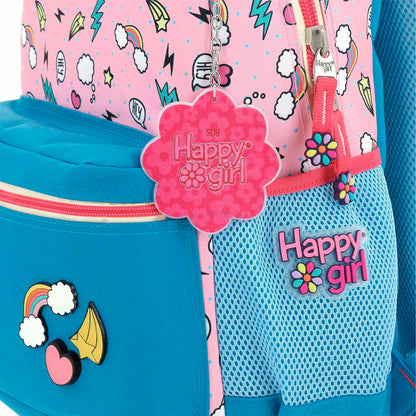 MOCHILA GRANDE CHENSON ROSA HAPPY GIRL POPT HG66303-P