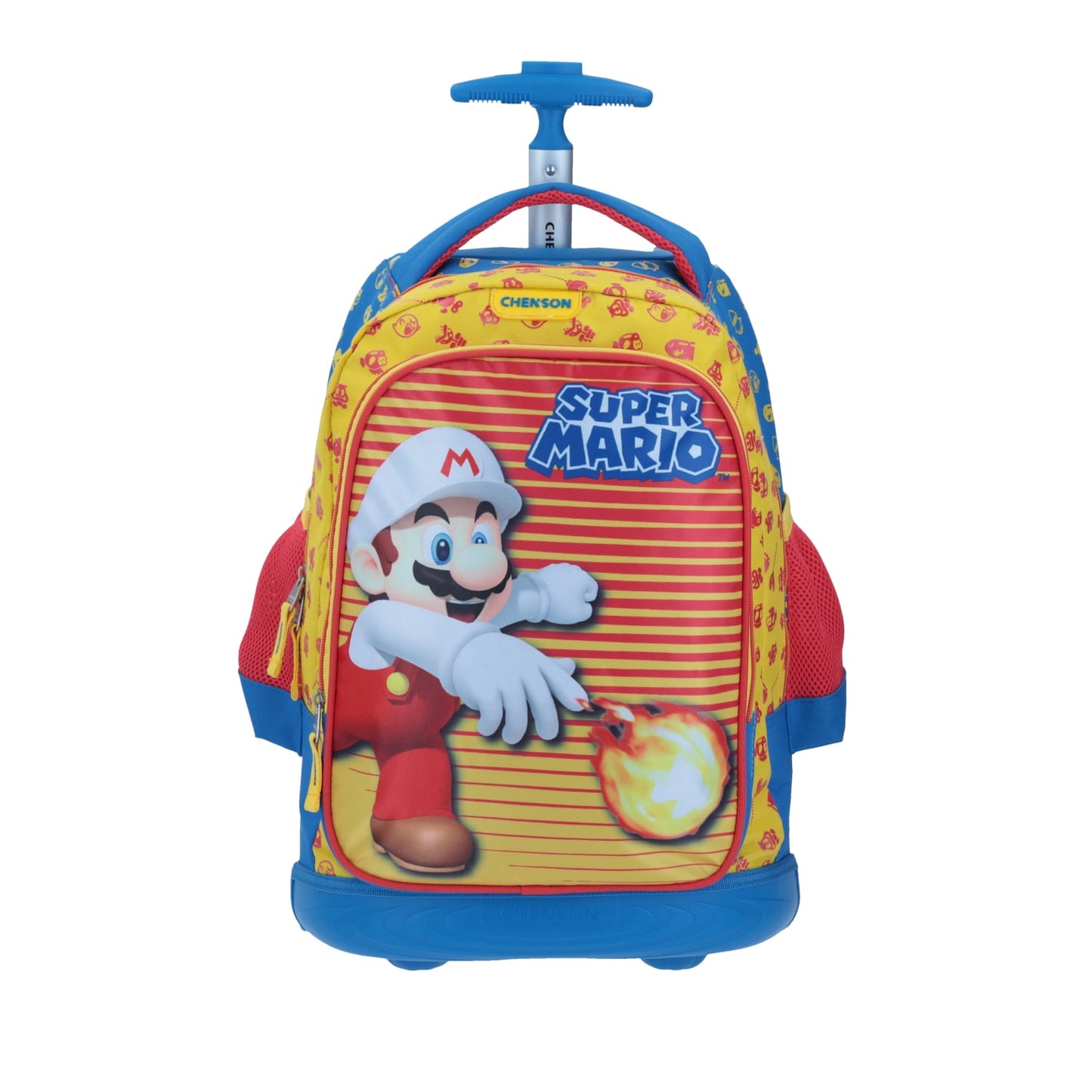 MOCHILA GRANDE CON RUEDAS CHENSON AMARILLO MARIO BROS FIREL MB64479-L