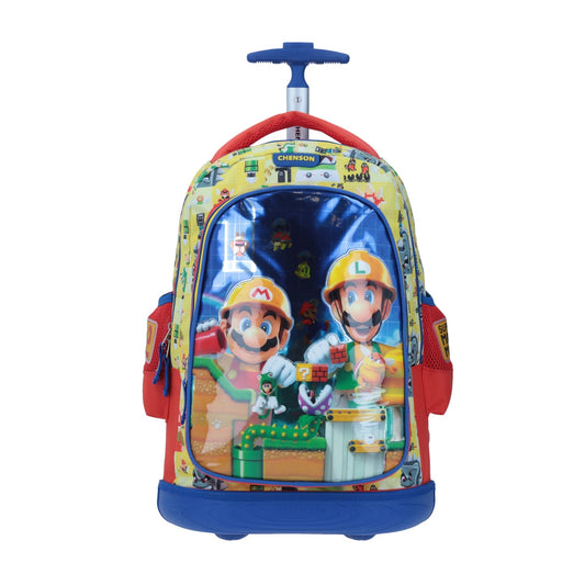 MOCHILA CON RUEDAS GRANDE CHENSON AMARILLO MARIO BROS KIRAT MB65381-L