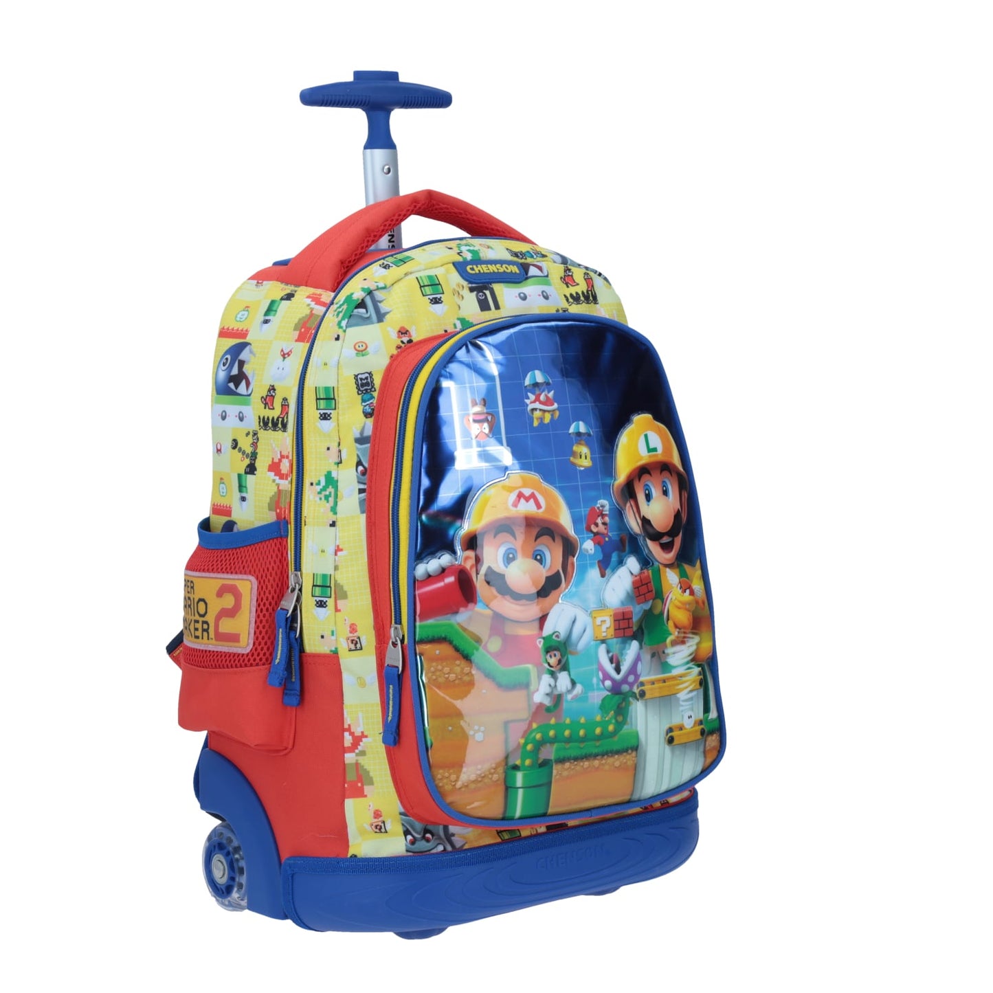 MOCHILA CON RUEDAS GRANDE CHENSON AMARILLO MARIO BROS KIRAT MB65381-L