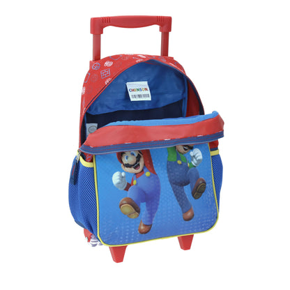 MOCHILA CON RUEDAS CHICA CHENSON AZUL MARIO BROS JUMPERS MB65706-9