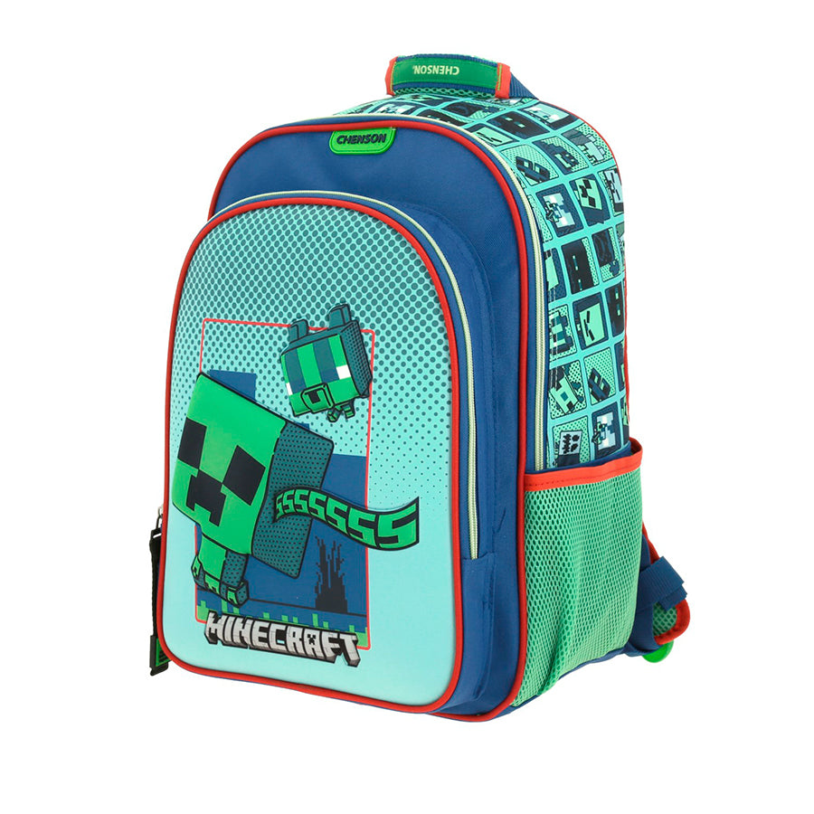 MOCHILA GRANDE CHENSON AZUL MINECRAFT BLIPER MC66007-9