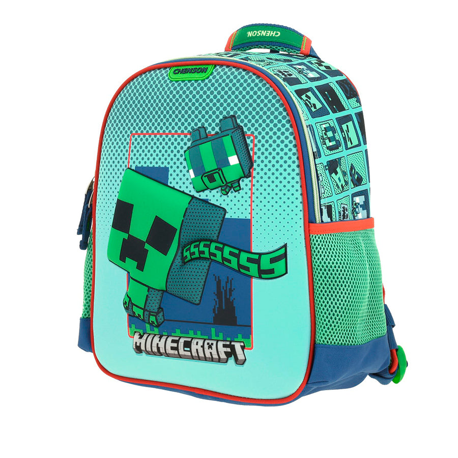 MOCHILA CHICA CHENSON AZUL MINECRAFT BLIPER MC66010-9