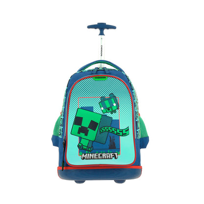 MOCHILA CON RUEDAS GRANDE CHENSON AZUL MINECRAFT BLIPER MC66012-9