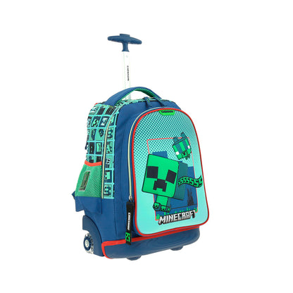 MOCHILA CON RUEDAS GRANDE CHENSON AZUL MINECRAFT BLIPER MC66012-9