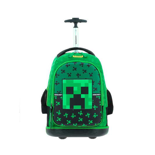 MOCHILA CON RUEDAS GRANDE CHENSON VERDE MINECRAFT DUPPER MC66086-G