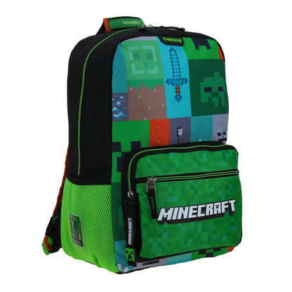 MOCHILA GRANDE CHENSON NEGRO MINECRAFT TILES MC66392-3