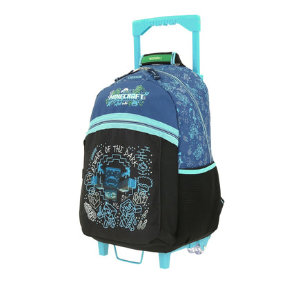 MOCHILA CON RUEDAS GRANDE CHENSON NEGRO MINECRAFT WUNDER MC66447-3