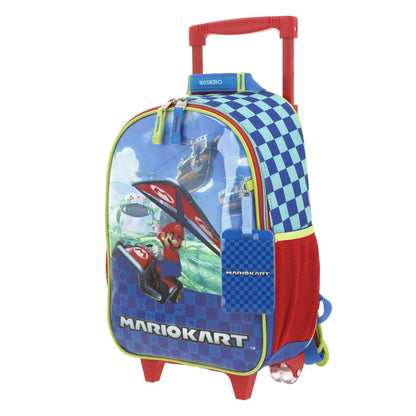 MOCHILA CON RUEDAS MEDIANA CHENSON AZUL MARIO BROS FLEWN MB66138-9